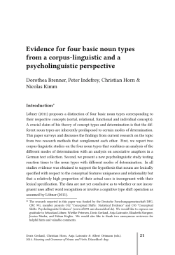 Evidence for four basic noun types from a corpus