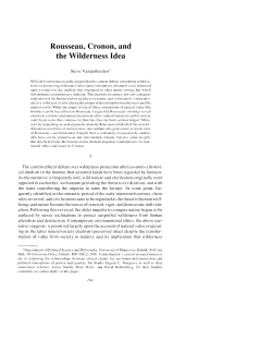 Rousseau, Cronon, and the Wilderness Idea