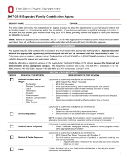 2017-2018 Expected Family Contribution Appeal