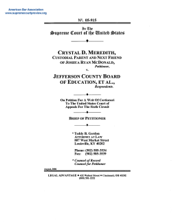 Brief for Petitioner in Meredith v. Jefferson County Board of