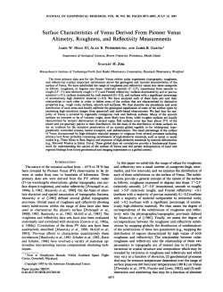 Surface Characteristics of Venus Derived From Pioneer Venus