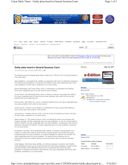 Page 1 of 3 Union Daily Times - Guilty pleas heard in General