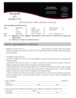 Application Form - PEI Liquor Control Commission
