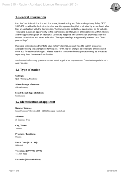 CJOB (Winnipeg) Licence Renewal