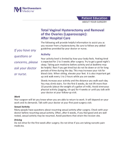 Total Vaginal Hysterectomy and Removal of the Ovaries