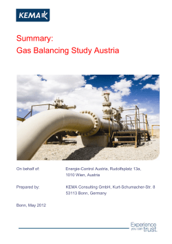 Summary: Gas Balancing Study Austria - E