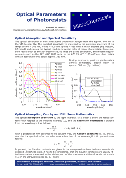 Photoresist Optical Parameters
