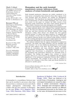 Homoplasy and the early hominid masticatory system