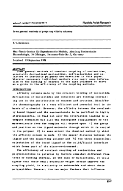 Some general methods of preparing affinity columns P. V. Sundaram