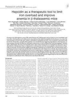 Hepcidin as a therapeutic tool to limit iron overload and