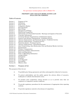 property and casualty model rating law
