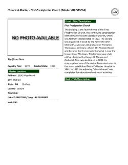 Historical Marker - First Presbyterian Church (Marker ID