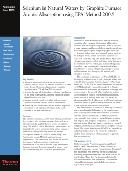 Selenium in Natural Waters by Graphite Furnace Atomic Absorption