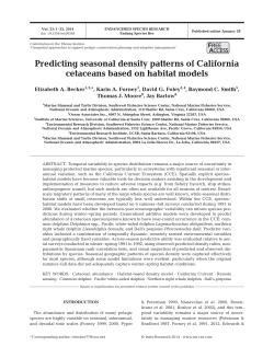 Predicting seasonal density patterns of California cetaceans based