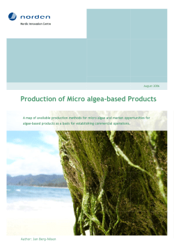 Production of Micro algea-based Products