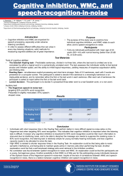 Cognitive inhibition, WMC, and speech-recognition-in
