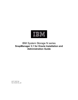 IBM System Storage N series SnapManager 3.1 for Oracle