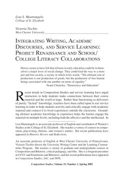project renaissance and school/ college literacy collaborations