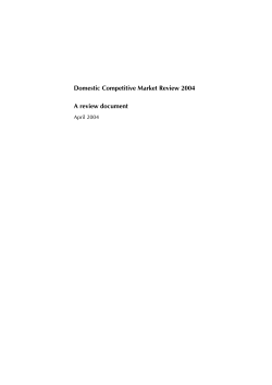 Domestic Competitive Market Review 2004 A review