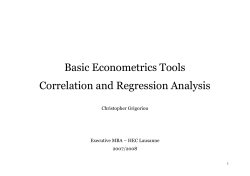 Basic Econometrics Tools Correlation and Regression Analysis