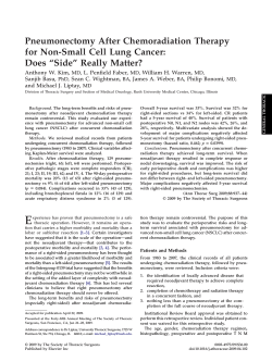 Pneumonectomy After Chemoradiation Therapy for Non