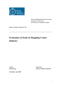 Economies of Scale in Shopping Center Industry