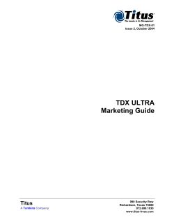 TDX ULTRA Marketing Guide