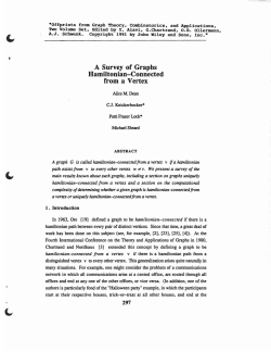 A Survey of Graphs Hamiltonian