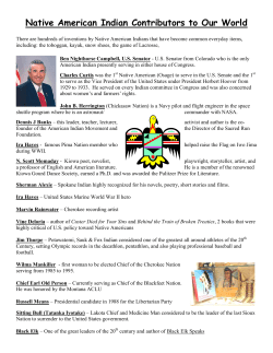 Native American Indian Contributors To Our World
