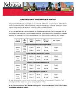Differential Tuition at the University of Nebraska