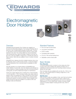 Data Sheet E85001-0421 -- Electromagnetic Door Holders
