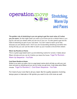 Stretching, Warm Up and Paces