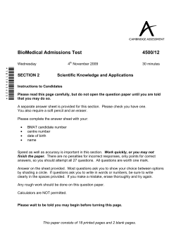 Question paper - Admissions Testing Service