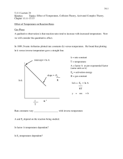 ln k = -E + ln A - MIT OpenCourseWare