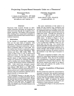 Projecting Corpus-Based Semantic Links on a Thesaurus