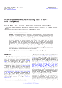 Diversity patterns of fauna in dripping water of caves from Transylvania