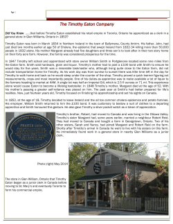 The Timothy Eaton Company - South Wellington Coin Society