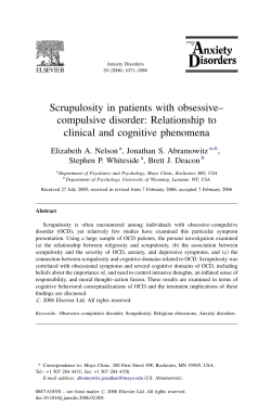 Scrupulosity in patients with obsessive– compulsive disorder