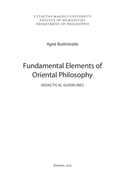 Fundamental Elements of Oriental Philosophy