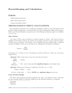 Record-Keeping and Calculations