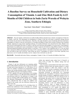 Household cultivation, Dietary consumption, Vitamin A, Zinc, 6