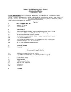 Region V BOCES Executive Board Meeting Minutes of the Meeting