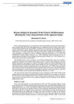 CIESM Monogr 10, The Eastern Medit. Climatic Transient chpt 4
