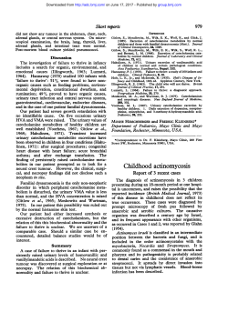 Childhood actinomycosis - Archives of Disease in Childhood