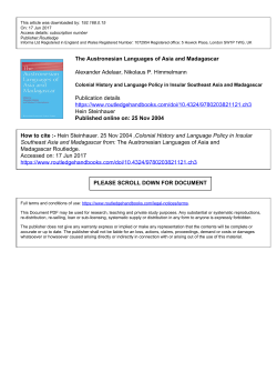 The Austronesian Languages of Asia and Madagascar Alexander