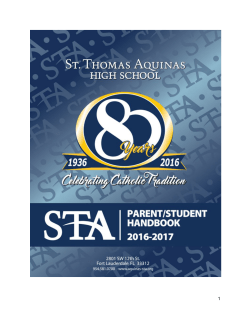 Student/Parent Handbook - St. Thomas Aquinas High School