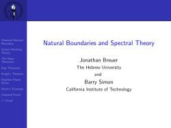 Natural Boundaries and Spectral Theory