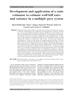 Development and applieation of a ratio estimator to estimate wolf kill
