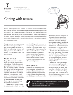 Coping with nausea