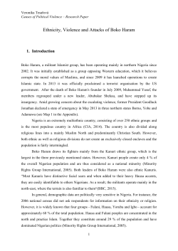 Ethnicity, Violence and Attacks of Boko Haram